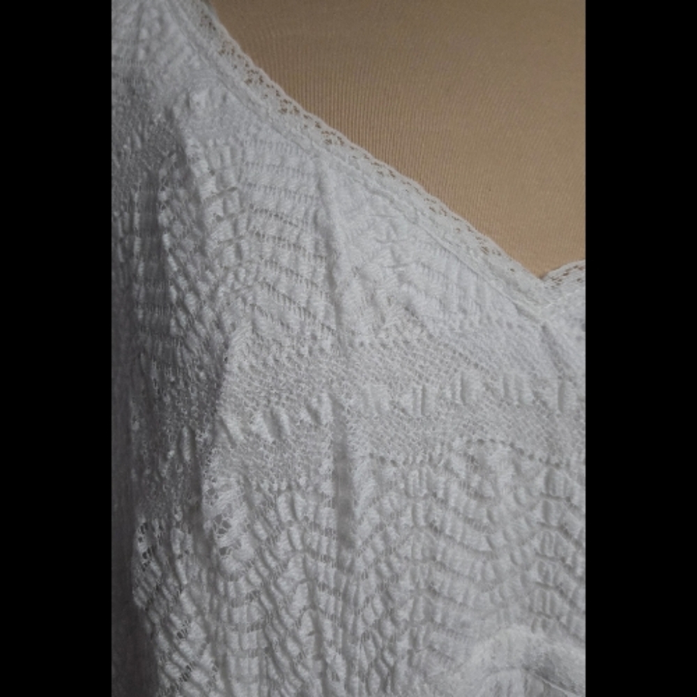 Elegant White Spring Lace Dress By Rabbit Rabbit Rabbit Sz L - Picture 5 of 7
